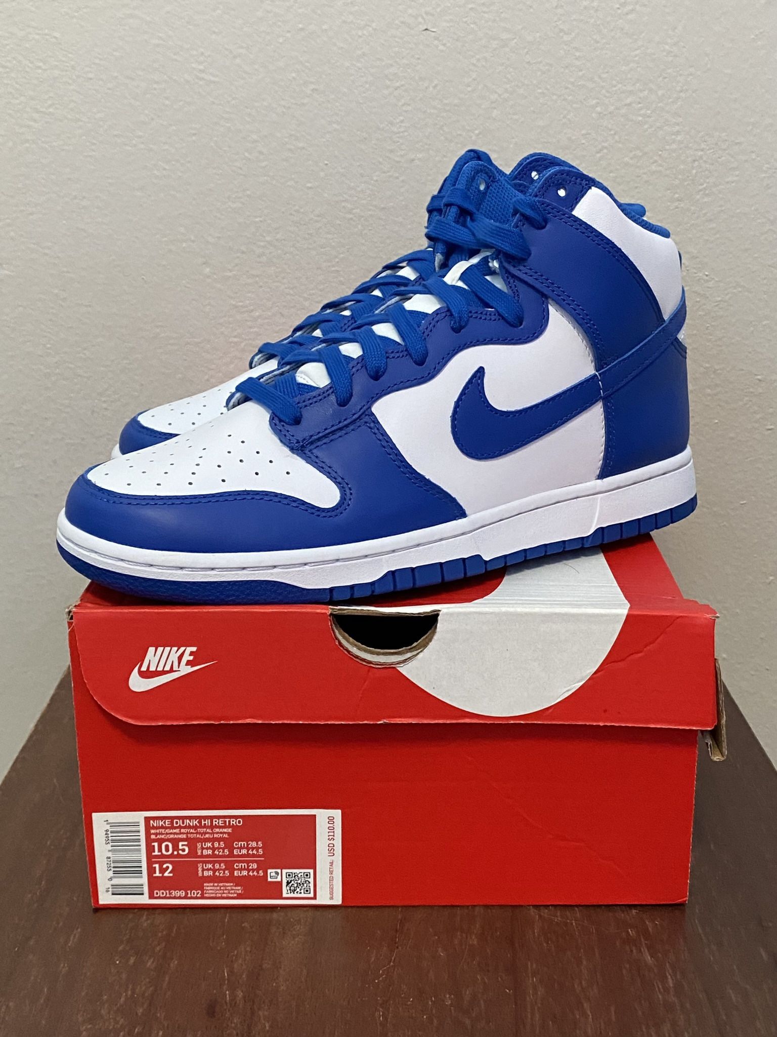 Nike Dunk High Game Royal Size 10.5 DS