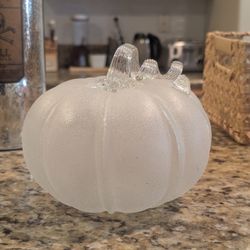 Hand Blown Glass Pumpkin Frosted