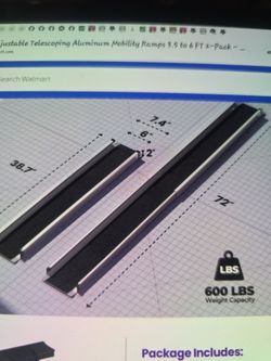 Aluminum Ramps 6tf exstion 3 an1/2 ft when not exstended