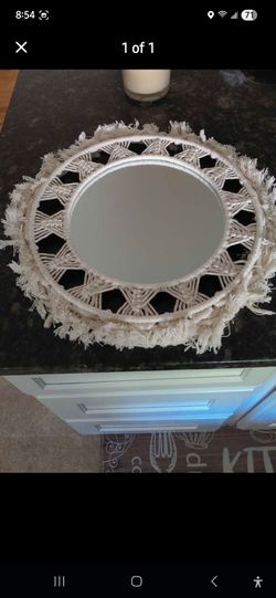 Bohemian macrame mirror