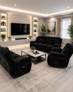 🔥Hot Deal🔥Brand New Deep Seat Reclining Sofa, Reclining Loveseat with cup holder console and Glider Recliner Chair 