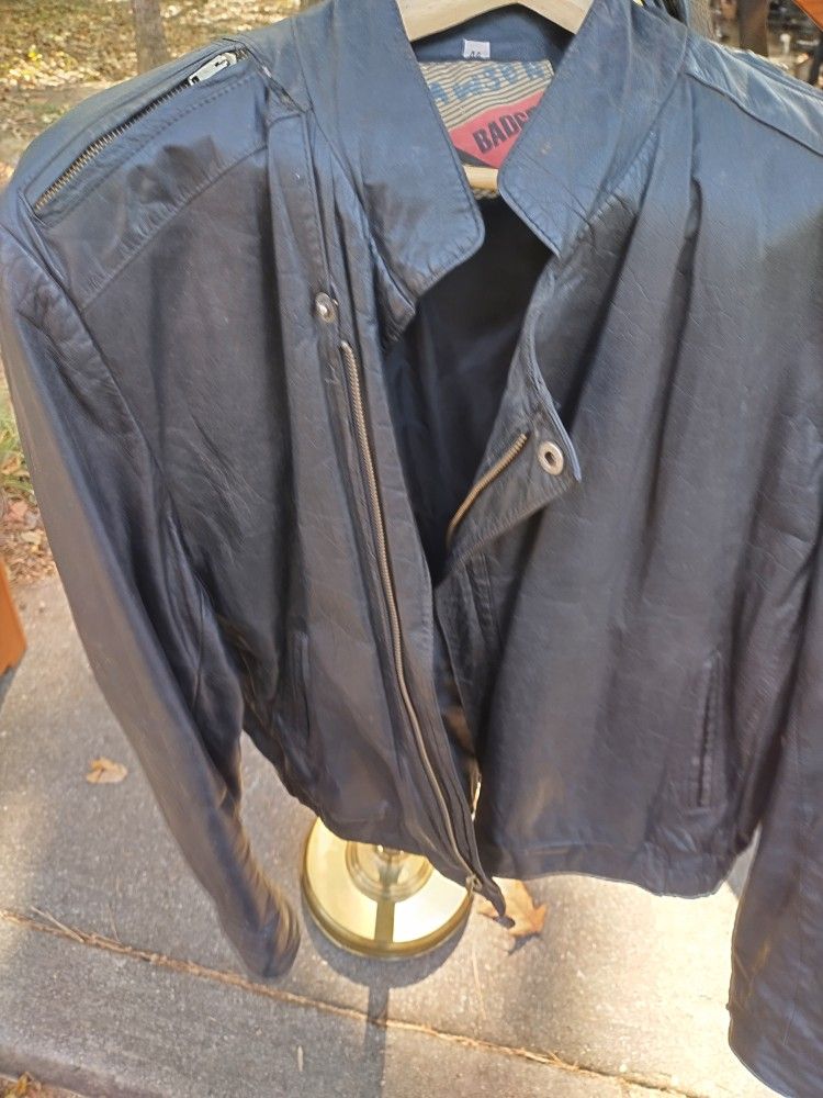 Black Leather Motorcycle Jacket 