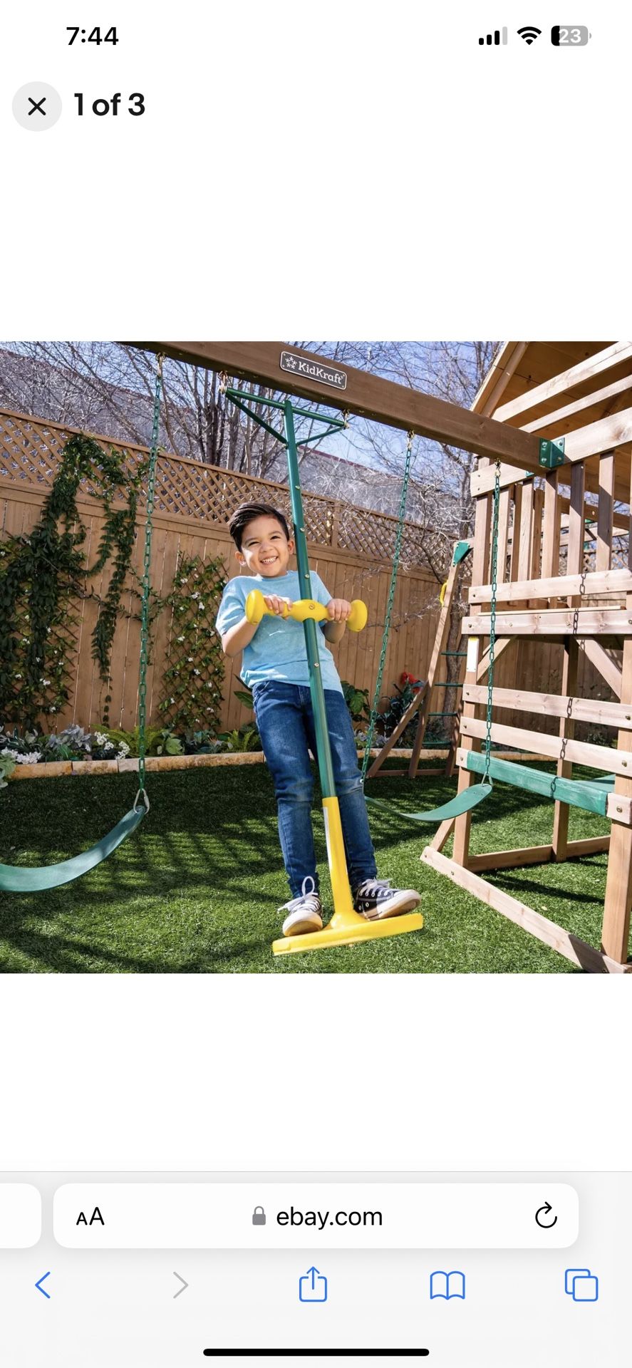 KidKraft Pogo Swing Playset/Swing Set Accessory, Yellow