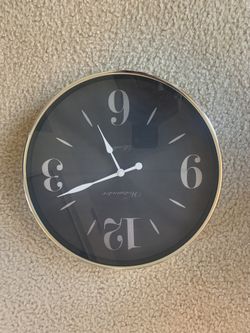 12” Black And Silver Clock