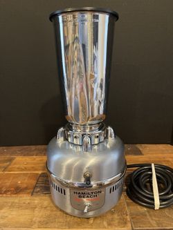 Vintage Hamilton Beach Bar Mixer Chrome Stainless Steel Blender Mid Cen. Works!