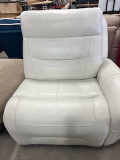 Leather Recliner White Beautiful Electric Buttons To Recline 