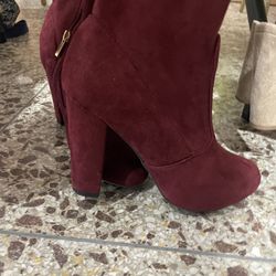 Dark Red  Boots High Heel *Size 9  $10