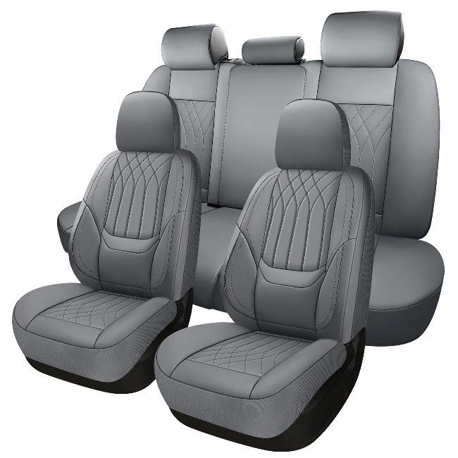 Full Coverage PU Leather Car Seat Covers Full Set with 5 Seats