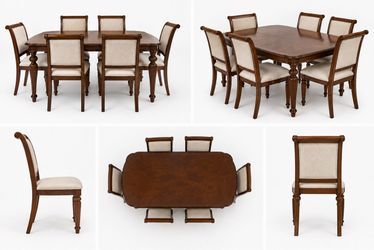 7-Piece Wood Dining Table and Chair Set