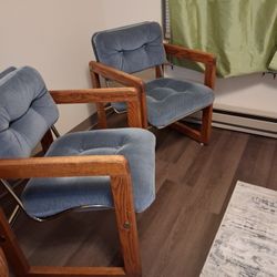 2 Vintage Chairs Wide & Comfortable 