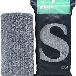 SUTERA - Exfoliating Shower Towel, Premium Japanese Scrub Wash Cloth, Deep Cleanse for Body Face, Microabrasion Duo Fibers Durable Quick Drying, Asian