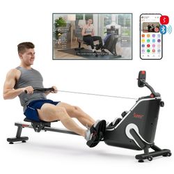 Sunny Health & Fitness SMART Compact Indoor Magnetic Rowing Machine