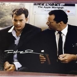 BAS COA TOM HANKS SIGNED 8x10 PHOTO W/ Bruce Willis BECKETT