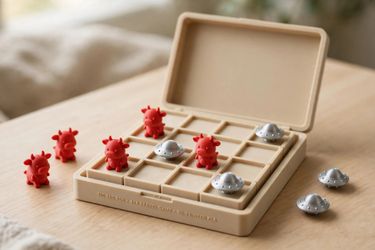 Alien vs Cow Tic Tac Toe Travel Game - Magnetic 3D Printed Board Game