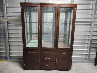 Kathy Ireland Home Wood and Glass China Cabinet Display Case With Storage