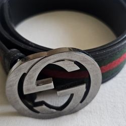 Gucci Belt/ Canvas And Leather 34inches