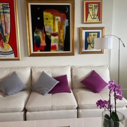 Stunning White Leather Sofa Sectional Chairs