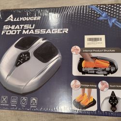 Shiatsu Foot Massager with Heat,Vibration,Air Compression and Deep Kneading for Plantar Fasciitis, Neuropathy,Improve Foot Wellness