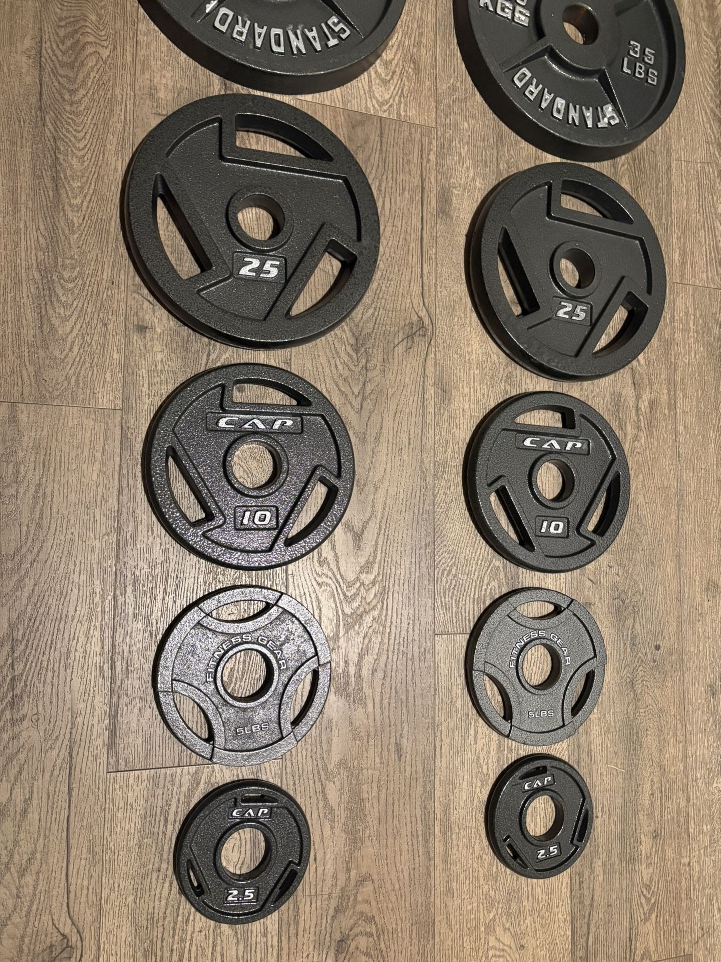 BRAND NEW Full Set Of Cast Iron Weight Plates  from 5s to 45s [Total: 245 lbs] 