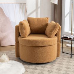 34" Swivel Accent Chair Upholstered Swivel Barrel Chair [NEW]