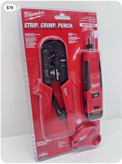 Milwaukee Strip Crimp Punch Twisted Pair Install Kit