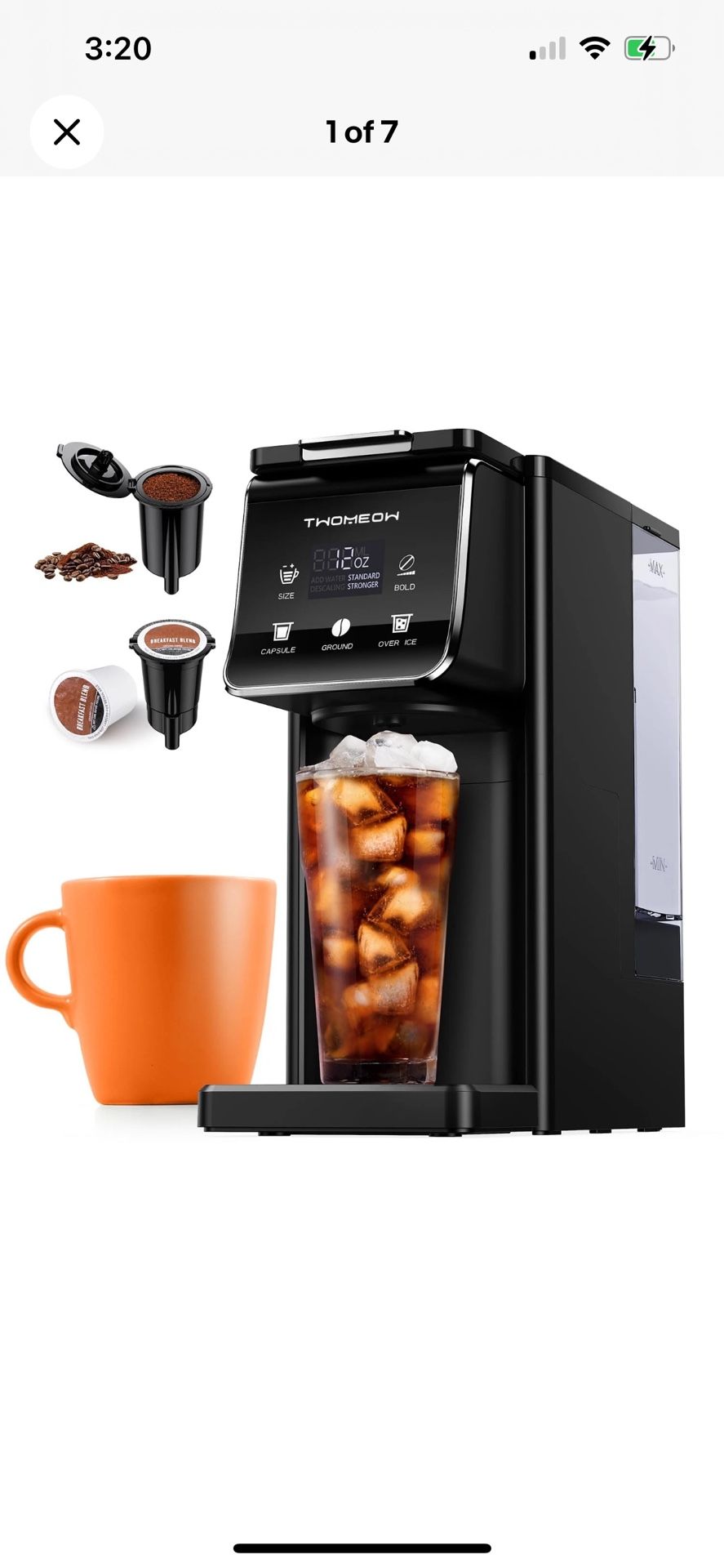 Coffee Maker Hot & Iced With Bold Setting,Single Serve Coffee Maker For K Cup...