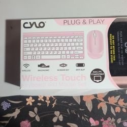 Cylo Pink Wireless Mouse And Keyboard Set