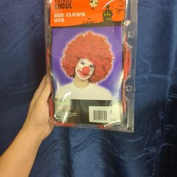 RED Clown Wig For Halloween 