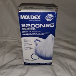 Moldex 2200N95 Series N95 Disposable Particulate Respirator Masks, White, Pack of 20