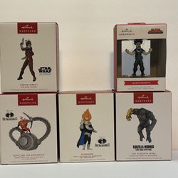 New Hallmark Keepsake Star Wars, Disney Incredibles, Kong, My Hero Academia  $10 Each