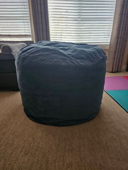Pair of Blue Velvet Bean Bag Chairs