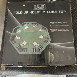 Fold-Up Poker Table Top (8 Player) w/ Cup Holders – Hold’em 