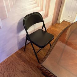 Black Metal Folding Chairs — Set of 4 — $70