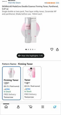 SKINRxLAB MadeCera Double Essence Firming Toner, Panthenol, 5.07 oz