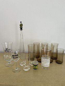 Assorted Glassware And cruet