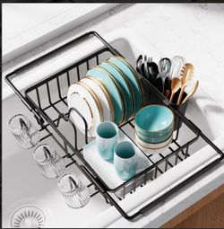 Sakugi Black dish drying rack with adjustable height and removable parts #kitchen #dishdrainer( 9.8 × 14.6 × 3.1in )