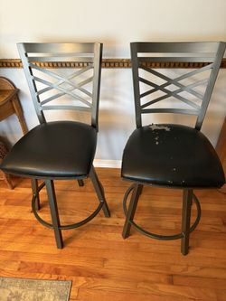 Black steel frame bar chairs