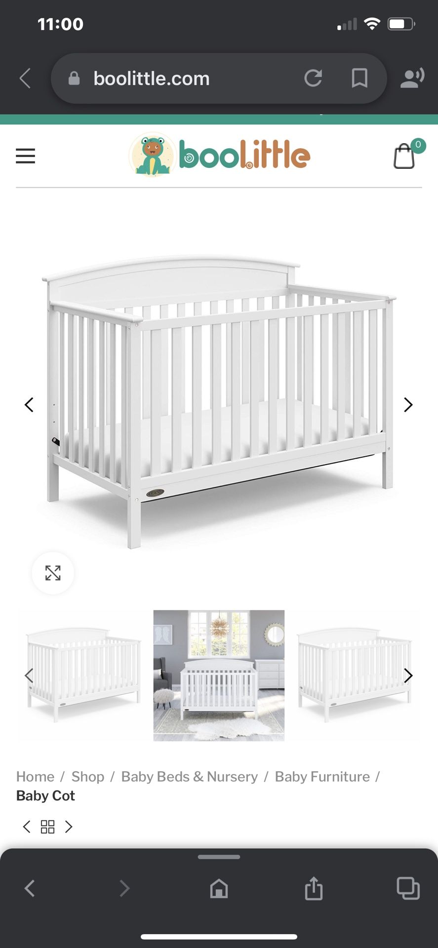 FOR SALE $120// Graco Benton 4 in 1 Convertible Crib White