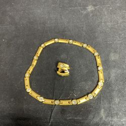 Gold Plated Necklace And Earrings Set