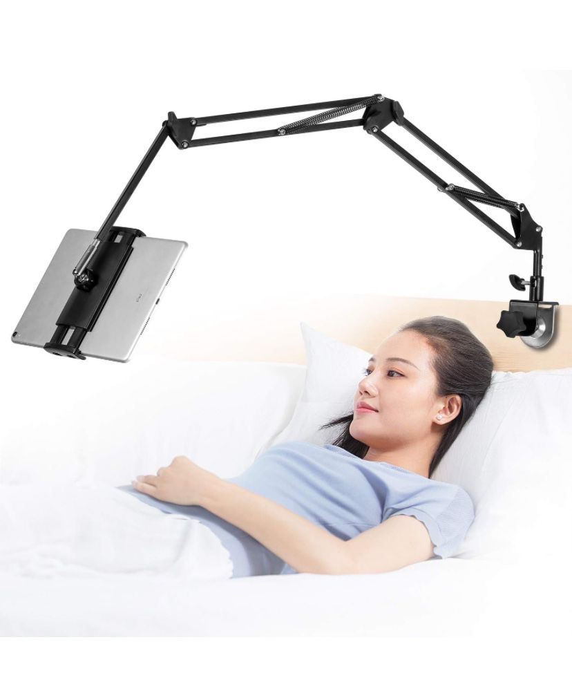 Qztelectronic Tablet Stand Adjustable,Foldable Tablet Stand for Bed,Aluminum Universal Flexible Tablet Holder with 360 Degree