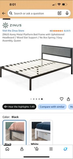 Zinus bedframe for queen