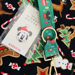 HARVEYS SEATBELT BAGS MICKEY CHRISTMAS KEYCHAIN WRIST STRAP ORNAMENTS LOGO NEW!