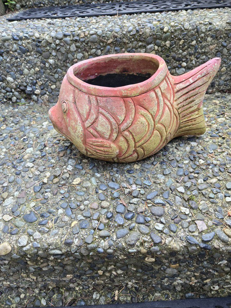 Rustic Fish Flower Pot