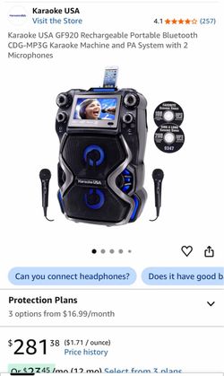 Karaoke USA GF920 Portable Bluetooth Karaoke Machine
