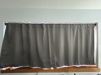 Gray Window Curtains with Rod