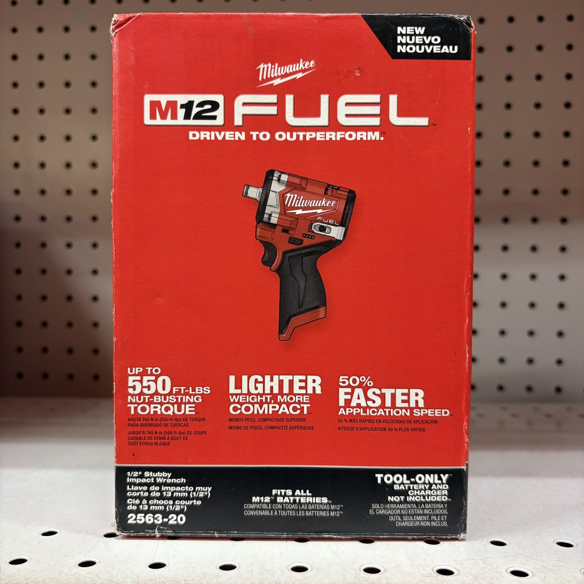 Milwaukee New 1/2” Stubby Impact Wrench 12M Fuel 