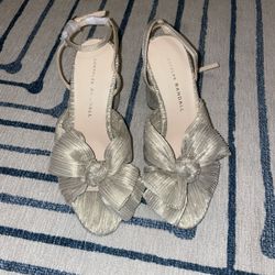 Loeffler Randall Camellia Platinum Pleated Bow Heel