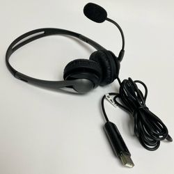 USB Wired Headphones with Swivel Microphone
