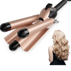 Brand New Hair Waver, 3 Barrel Curling Iron for Beachy Wav