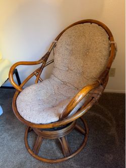 Vintage Rattan Rocker Swivel Chair